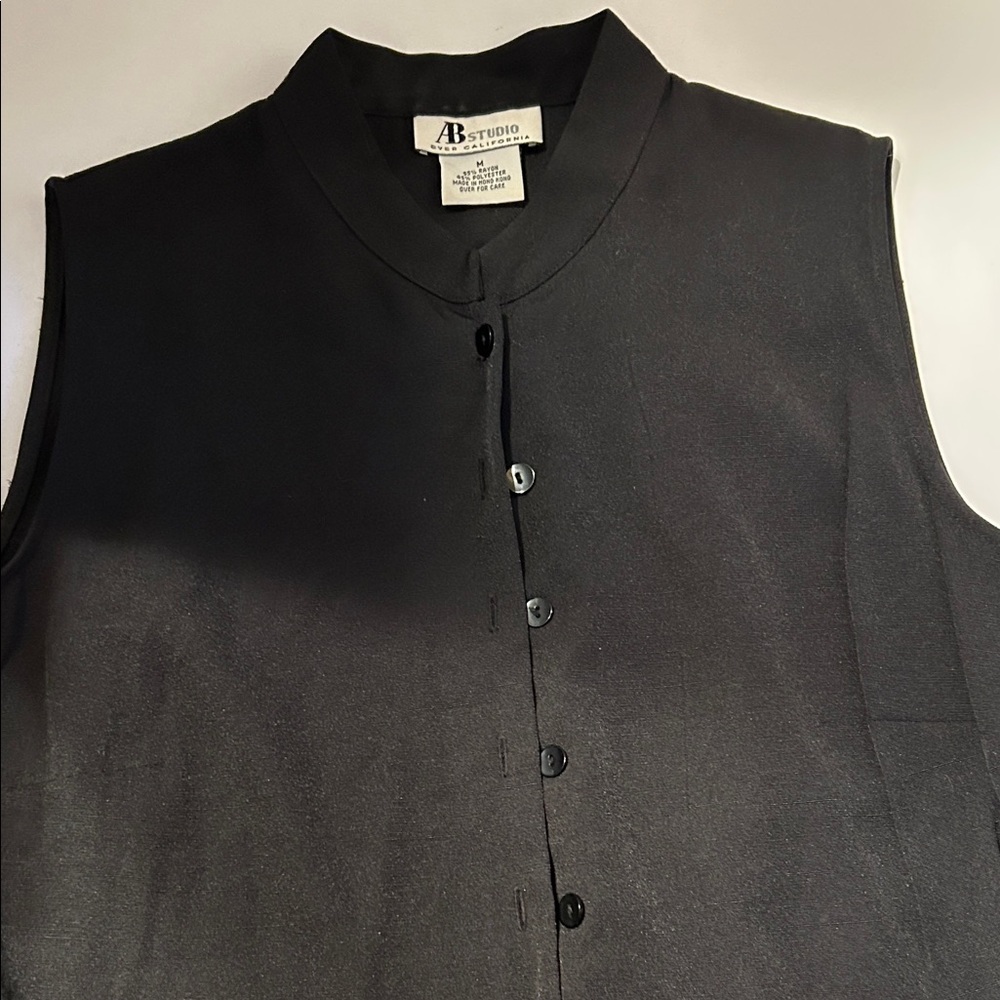 AB Studio Black Button Down Shirt